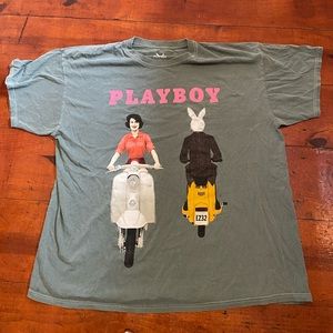 Limited edition Playboy graphic Tee in sage.